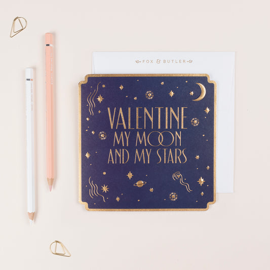 Valentine Moon & Stars Card